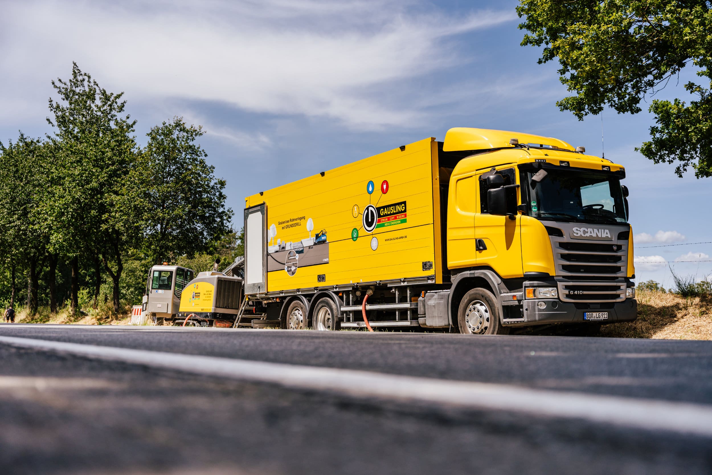 Einsatzfahrzeug des Handwerksbetriebs
